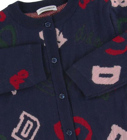 Dolce & Gabbana Cardigan - Uld - Navy m. Logoer