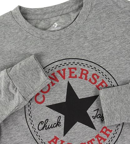 Converse Bluse - Gråmeleret m. Logo