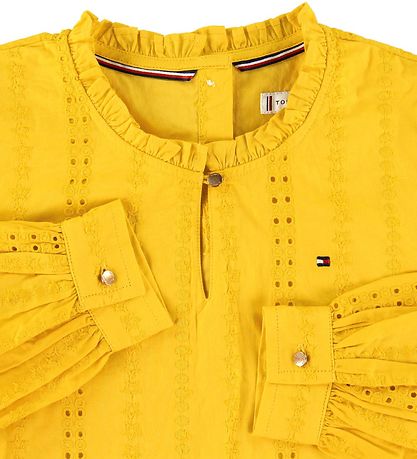 Tommy Hilfiger Kjole - Embroidery Anglais - Valley Yellow
