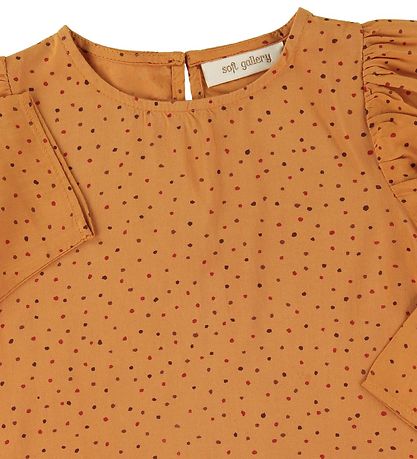 Soft Gallery Bluse - Gaelle - Orange m. Prikker