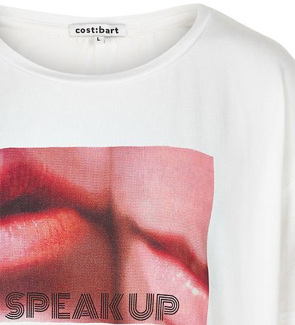 Cost:Bart T-shirt - Cropped - Katelyn - Hvid m. Print