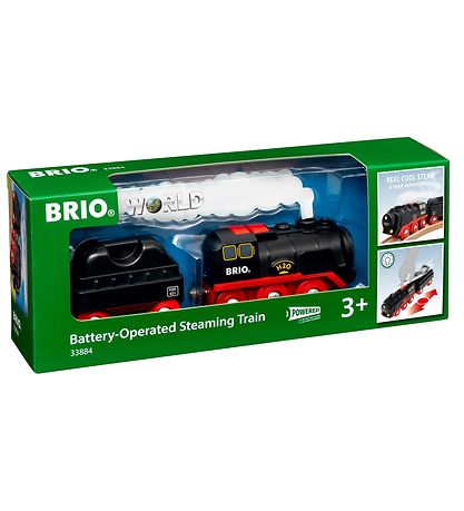 BRIO World Tog - 3 Dele - Battery-Operated Steaming Train 33884