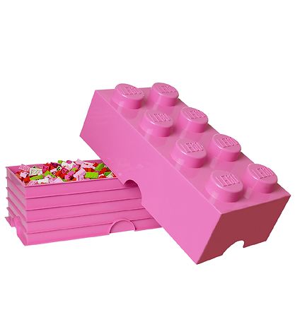 LEGO Storage Opbevaringsboks - 8 Knopper - 50x25x18 - Pink