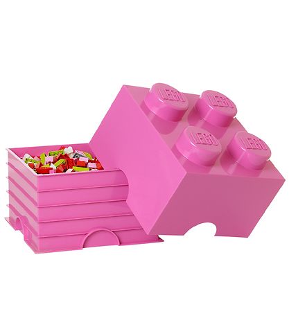 LEGO Storage Opbevaringsboks - 4 Knopper - 25x25x18 - Pink