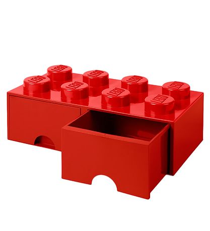 LEGO Storage Opbevaringsskuffe - 8 Knopper - 50x25x18 - Rd