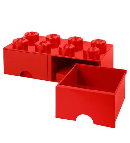 LEGO Storage Opbevaringsskuffe - 8 Knopper - 50x25x18 - Rd