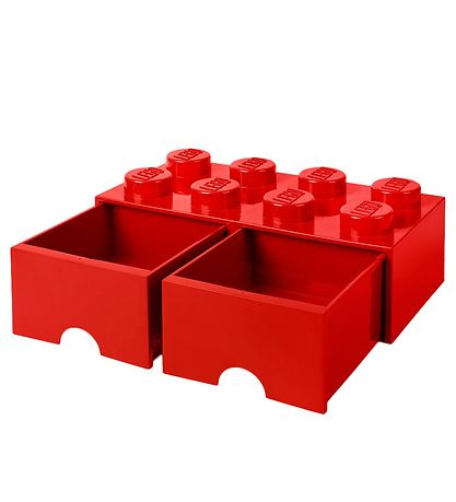 LEGO Storage Opbevaringsskuffe - 8 Knopper - 50x25x18 - Rd