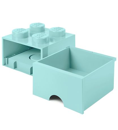 LEGO Storage Opbevaringsskuffe - 4 Knopper - 25x25x18 - Aquabl