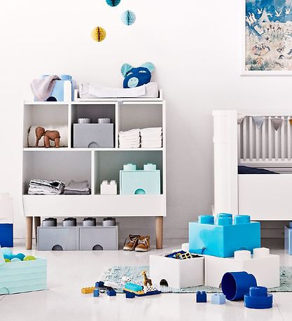 LEGO® Storage Opbevaringsskuffe - 4 Knopper - 25x25x18 - Lyseblå