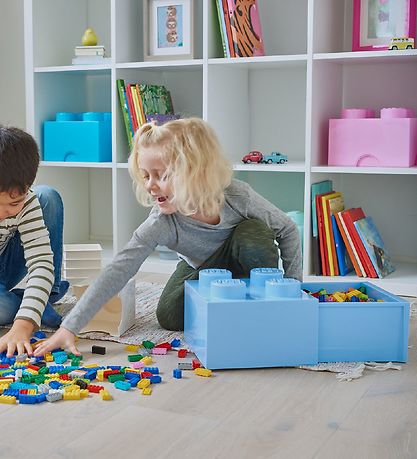 LEGO® Storage Opbevaringsskuffe - 4 Knopper - 25x25x18 - Lyseblå