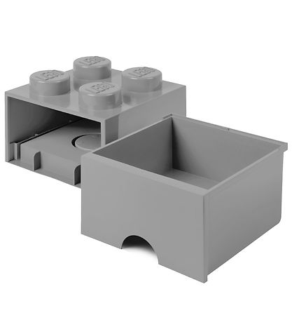 LEGO® Storage Opbevaringsskuffe - 4 Knopper - 25x25x18 - Grå