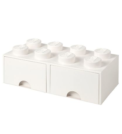 LEGO Storage Opbevaringsskuffe - 8 Knopper - 50x25x18 - Hvid
