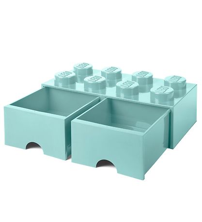 LEGO® Storage Opbevaringsskuffe - 8 Knopper - 50x25x18 - Aquablå