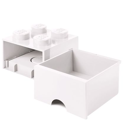 LEGO Storage Opbevaringsskuffe - 4 Knopper - 25x25x18 - Hvid