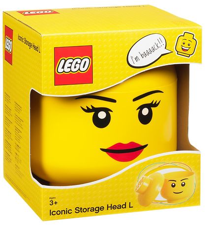 LEGO Storage Opbevaringsboks - Stor - Hoved - 27 cm - Pige