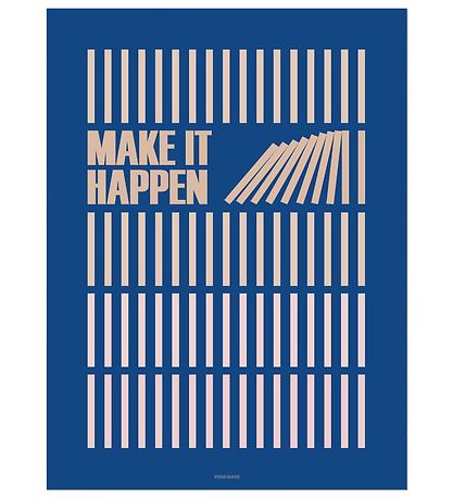Vissevasse Plakat - 50x70 - Make It Happen - Navy