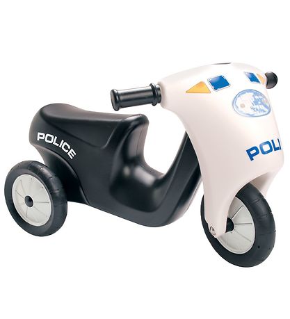 Dantoy Politi Scooter m. Gummihjul - Sort/Hvid