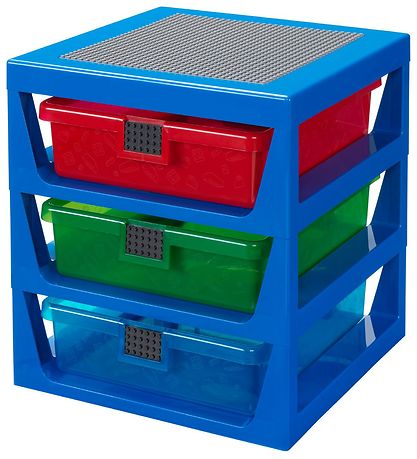 LEGO Storage Opbevaring m. 3 Skuffer - 34x32x38 - Bl