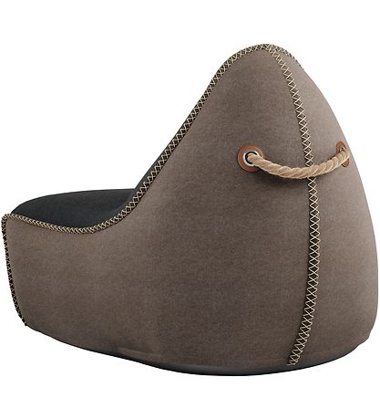 SACKit Sækkestol - Canvas Lounge Chair - 96x80x70 cm - Sort/Brun
