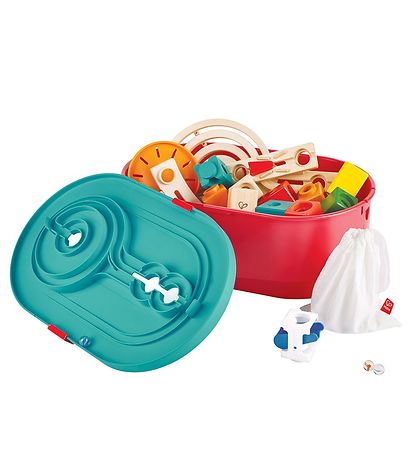 Hape Kuglebane - Quadrilla - 66 Dele - Track Bucket Set