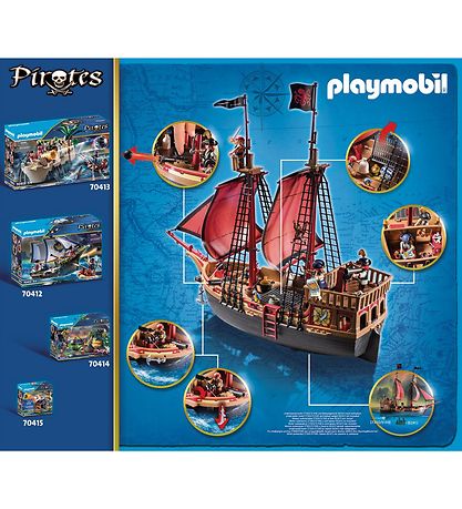 Playmobil Pirates - Dødningehoved-Kampskib - 70411 - 132 Dele