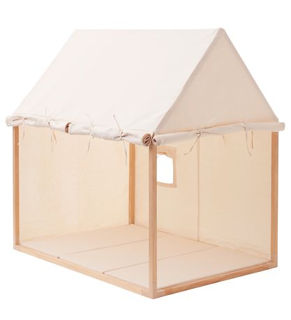 Kids Concept Legetelt - Hus - 110x84 cm - Naturhvid