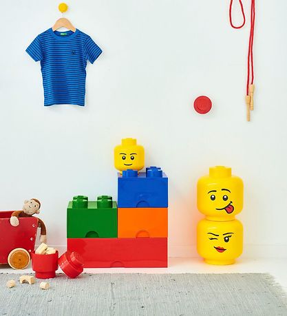 LEGO Storage Opbevaringsboks - Stor - Hoved - 27 cm - Blinke