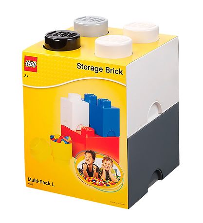 LEGO® Storage Opbevaringsbokse - 25x25x18 - 4 pak - Grå Mix