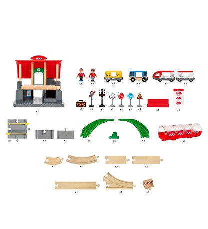 BRIO Legetøj - Centralstation sæt - 37 dele 33989