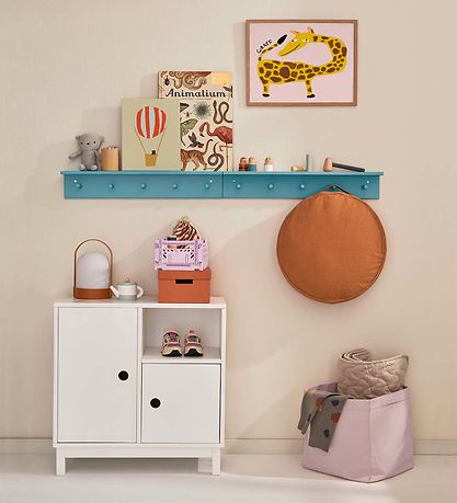 Kids Concept Hylde m. Knager - 60x10 cm - Tr - Turqoise