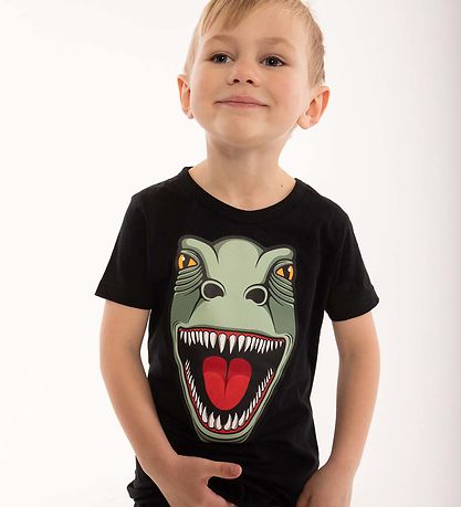 DYR T-shirt - DYRHowl - Sort m. T-Rex