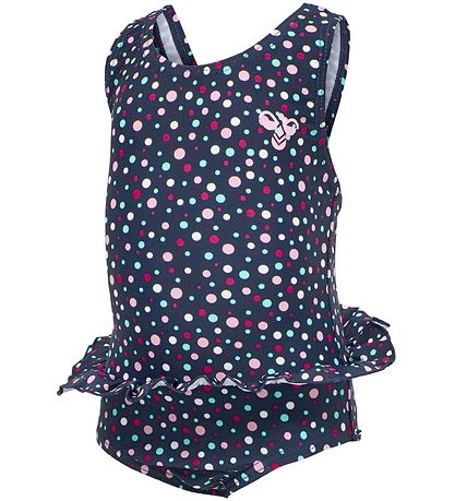 Hummel Badedragt - hmlFilippa - UV50+ - Navy m. Prikmønster