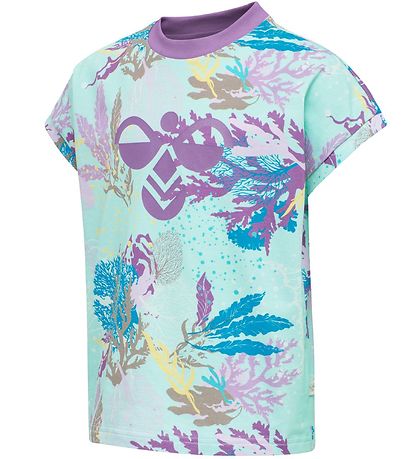 Hummel T-shirt - hmlSea - Lilla m. Mønster