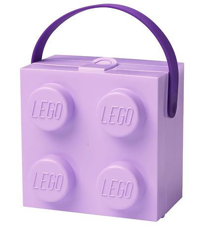 LEGO Storage Madkasse - 11,5x15,5x15,8 - 4 Knopper - Lavender
