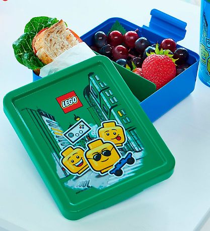 LEGO Storage Madkasse/Drikkedunk - Iconic Boy - Grn/Bl