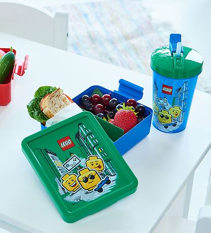 LEGO Storage Drikkedunk m. Sugerr - 500 ml - Iconic Boy - Brig