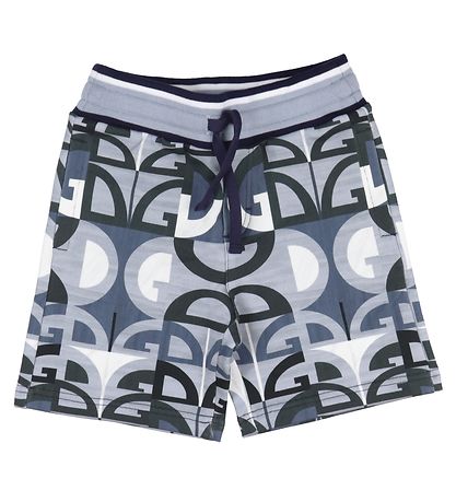 Dolce & Gabbana Sweatshorts - Gr/Bl m. Logoer