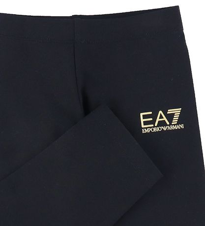 EA7 Leggings - Sort m. Guld/Logo