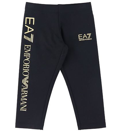 EA7 Leggings - Sort m. Guld/Logo