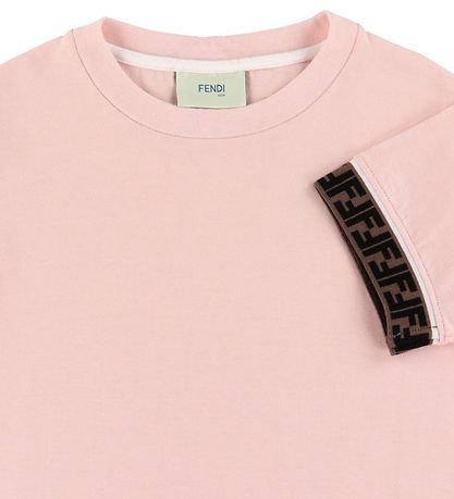 Fendi T-shirt - Rosa m. Logokanter