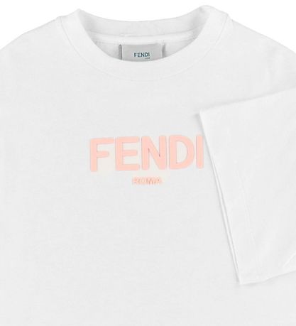 Fendi T-shirt - Hvid m. Lyserød Logo