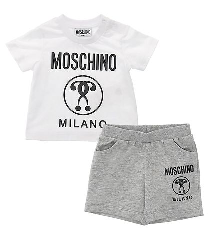 Moschino St - T-shirt/Shorts - Hvid/Grmeleret