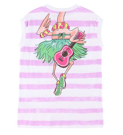 Stella McCartney Kids Kjole - Lilla/Hvidstribet m. Flamingo