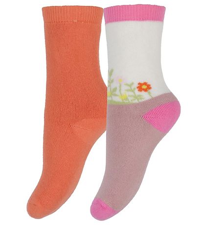 Melton Strmper - Andrea -  2-pak - Orange/Rosa