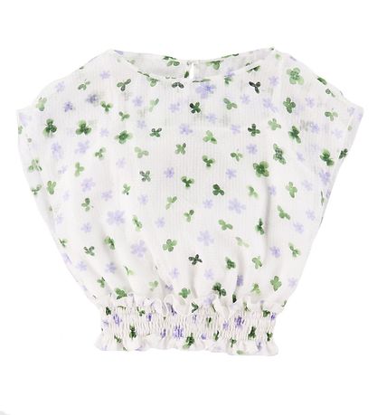 Emporio Armani Top - Silke - Hvid m. Blomster