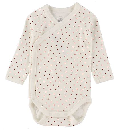 Petit Bateau Body l/æ - 3-pak - Hvid m. Hjerter