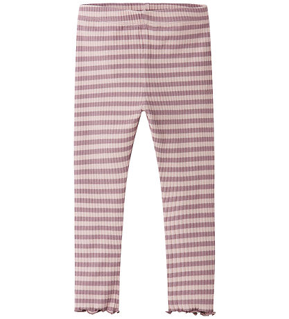 Name It Leggins - Rib - NmfVemma - Toadstool/Burnished Lilac