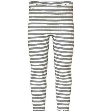 Name It Leggins - NmfVemma - Grey Melange/Cloud Dancer