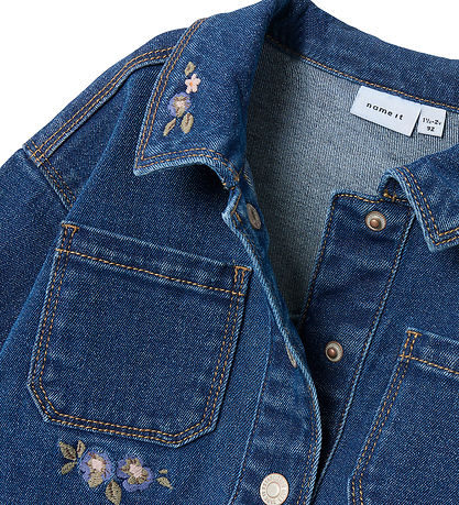 Name It DenimJakke - NmfKara - Dark Blue Denim/Flower