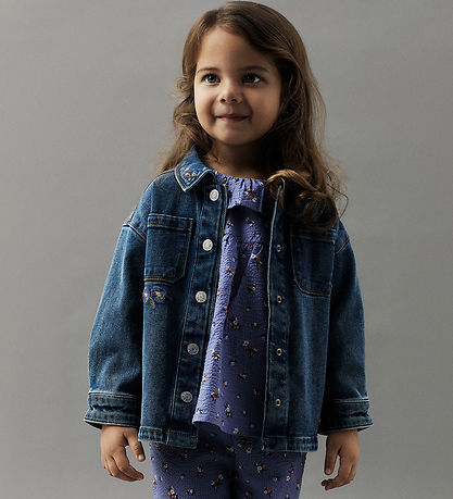 Name It DenimJakke - NmfKara - Dark Blue Denim/Flower
